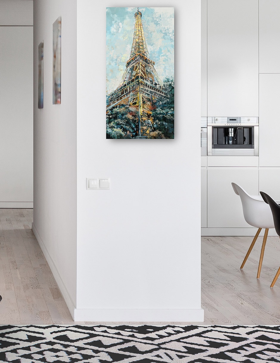 Cuadro decorativo Abstracción Eiffel Impresión En Lienzo técnica mixta Inspiración 4