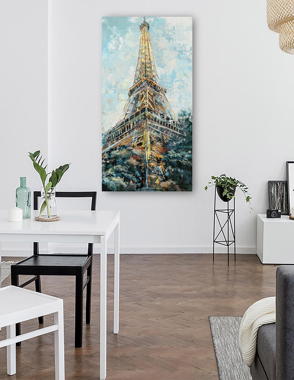 Cuadro decorativo Abstracción Eiffel Impresión En Lienzo técnica mixta Inspiración 6