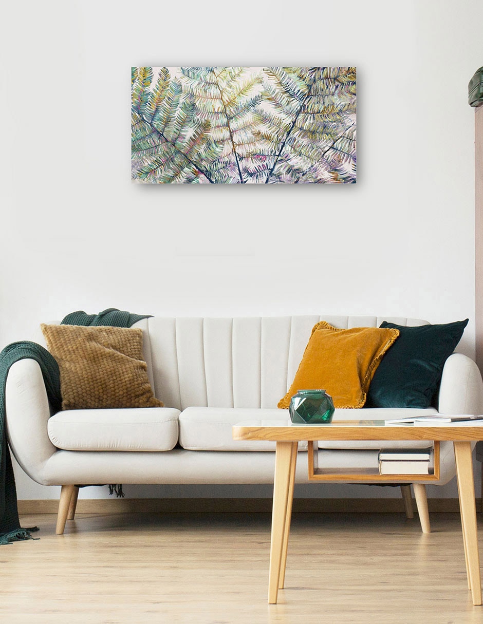 Cuadro decorativo Abanico Tropical Impresión En Lienzo técnica mixta Palmas 5