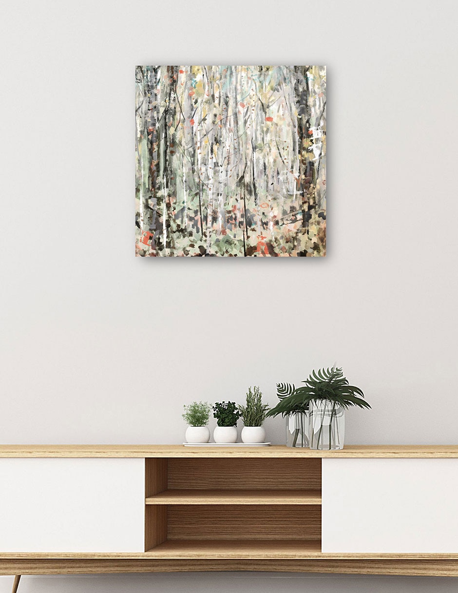 Cuadro decorativo Abedules Encantados Impresión En Lienzo técnica mixta Bosques 5