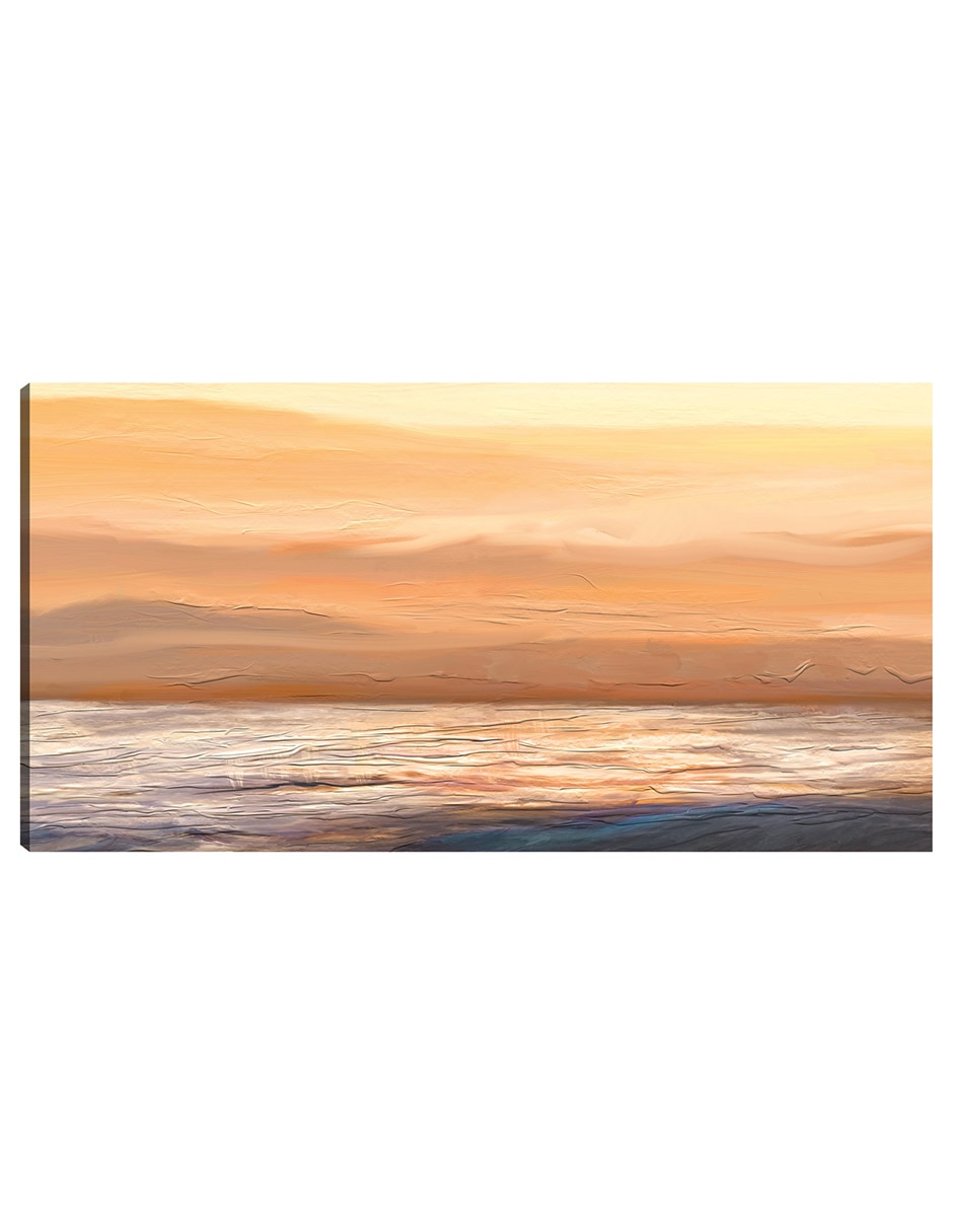 Cuadro decorativo Aguas Del Atardecer Impresión En Lienzo técnica mixta Playas