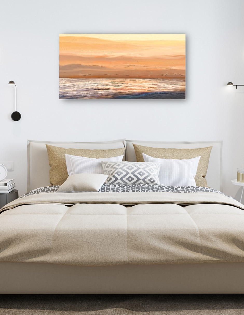 Cuadro decorativo Aguas Del Atardecer Impresión En Lienzo técnica mixta Playas 6