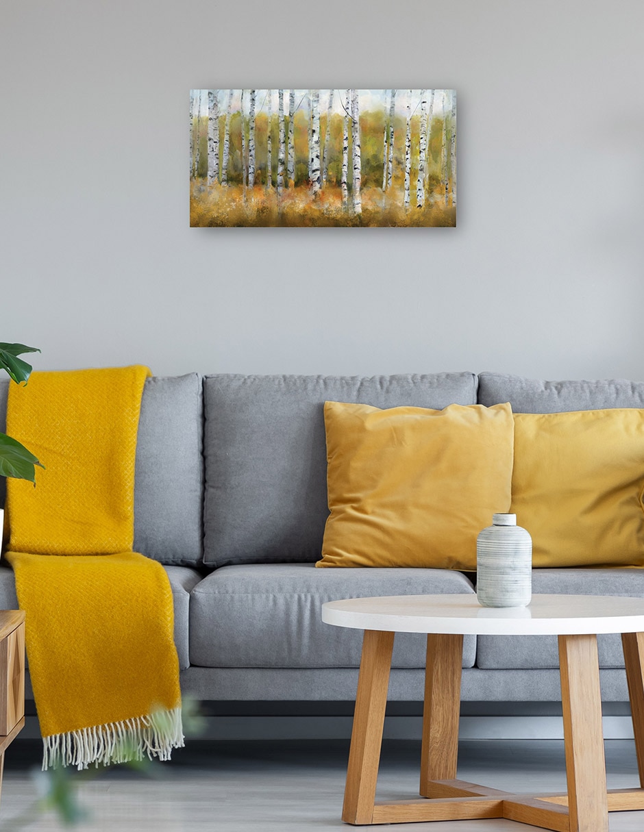 Cuadro decorativo Álamos Tembloses De Otoño Impresión En Lienzo técnica mixta Bosques 4