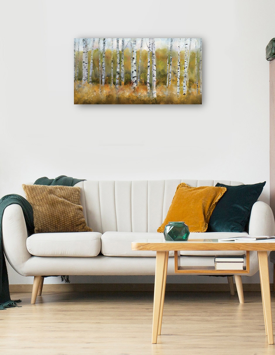 Cuadro decorativo Álamos Tembloses De Otoño Impresión En Lienzo técnica mixta Bosques 5
