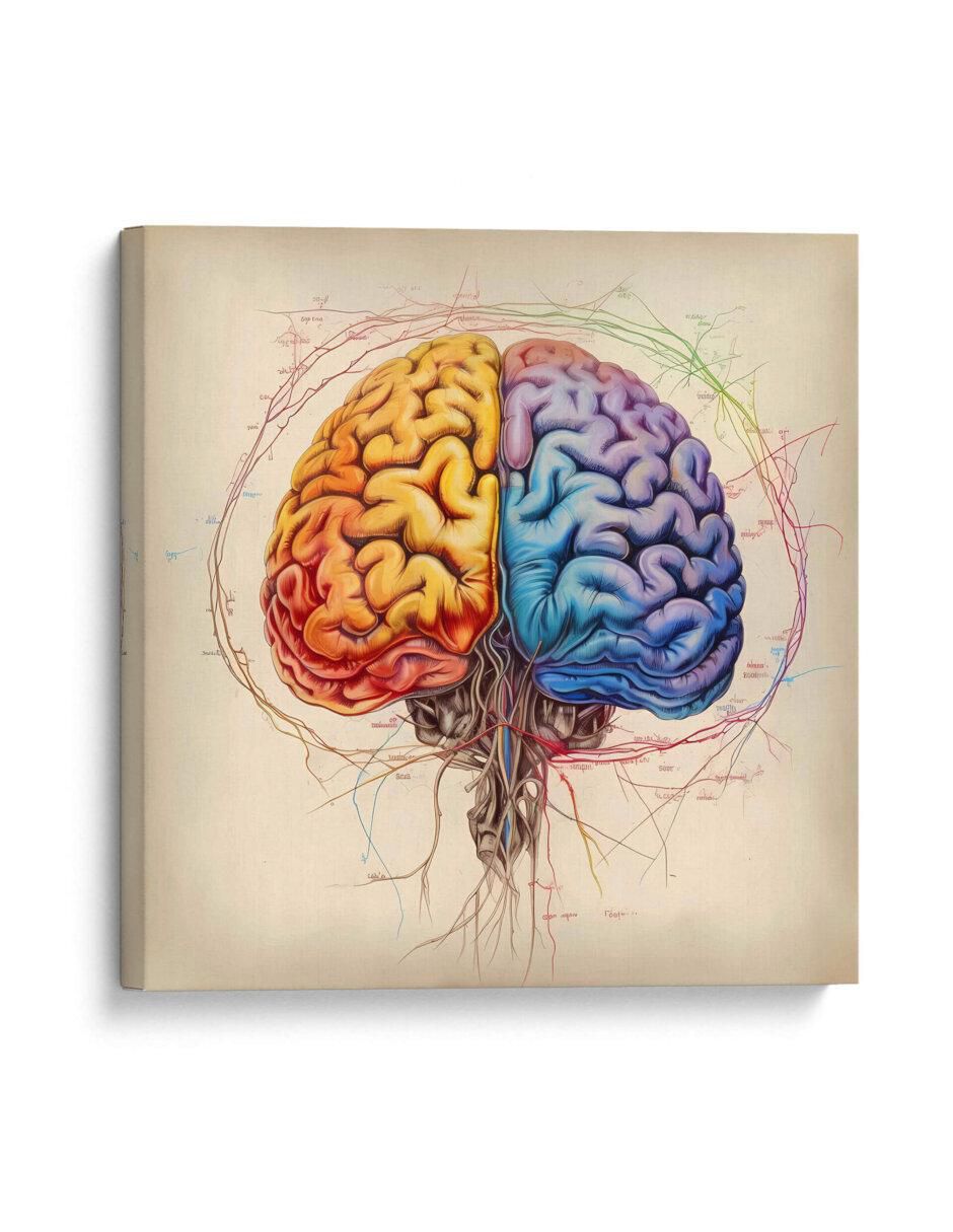 Cuadro decorativo Canvas Lab Sketch del cerebro por dominico zafri