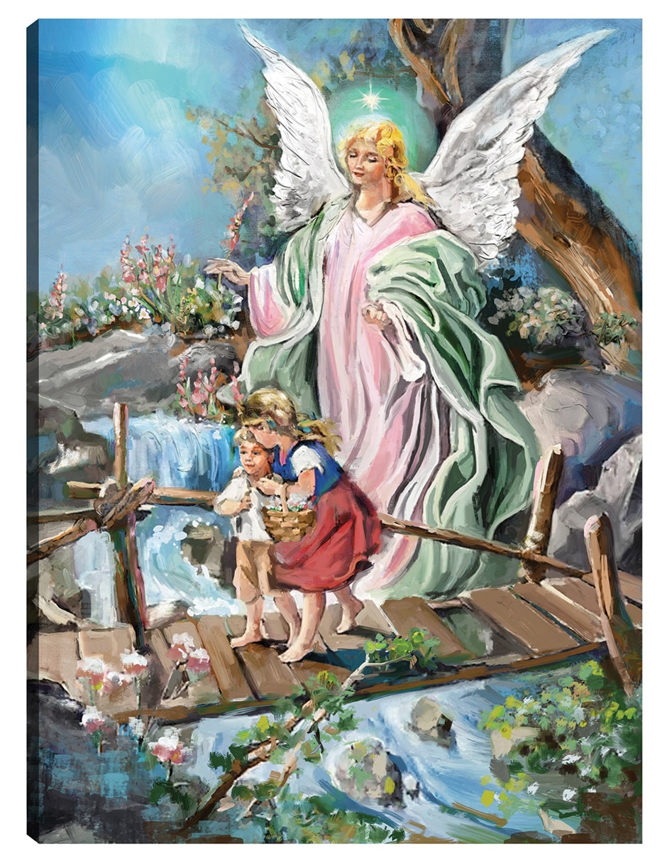 Cuadro decorativo El Ángel Guardián técnica mixta Figuras Celestiales Cuadro decorativo El Ángel Guardián técnica mixta Figuras Celestiales