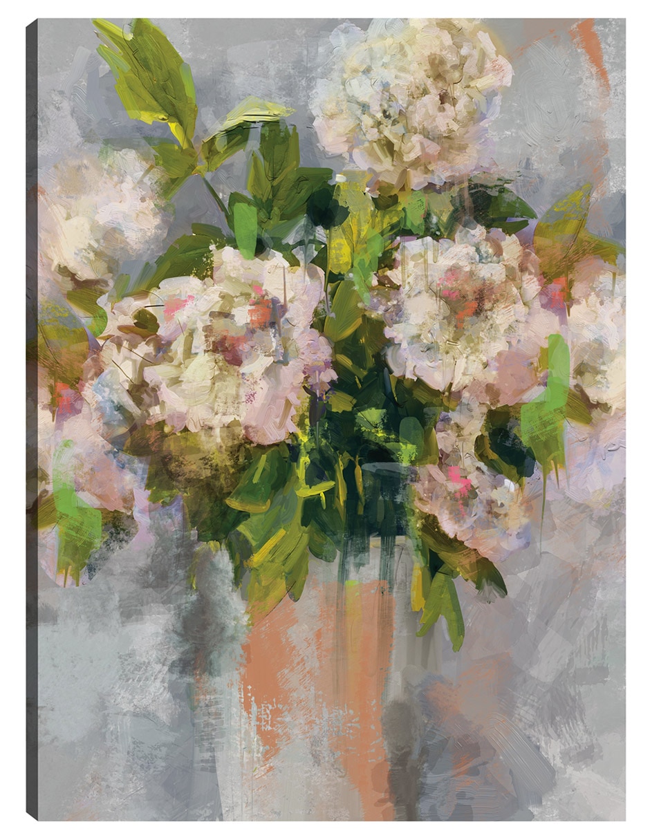 Cuadro decorativo Floral Moderno I Coral técnica mixta Floreros