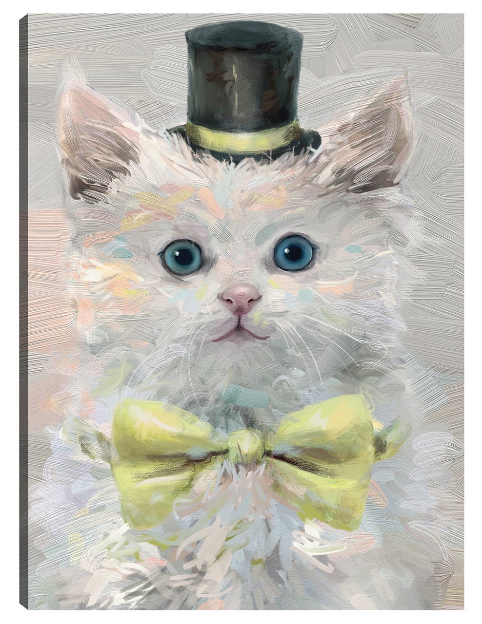 Cuadro decorativo Gatos Del Sombrero De Copa Iii técnica mixta Animales Domésticos
