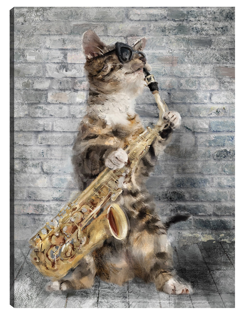 Cuadro decorativo Gatos De Jazz Iv técnica mixta Animales Domésticos