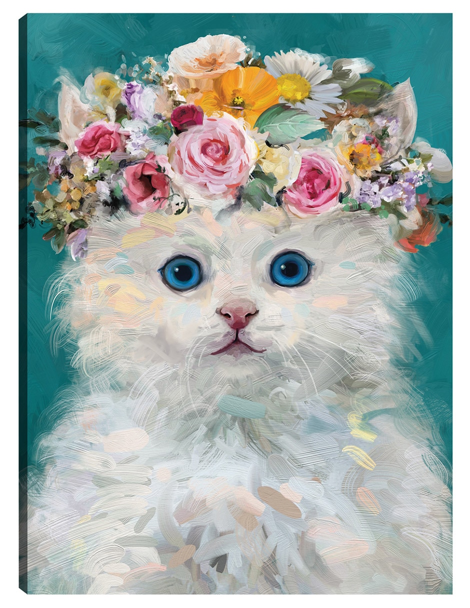 Cuadro decorativo Gatito Del Poder De La Flor Iv técnica mixta Animales Domésticos