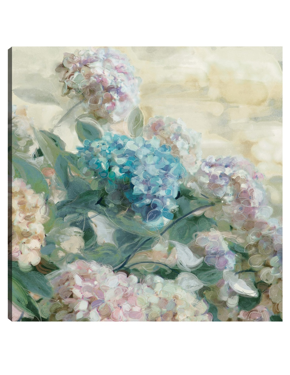 Cuadro decorativo Hortensias técnica mixta Floración