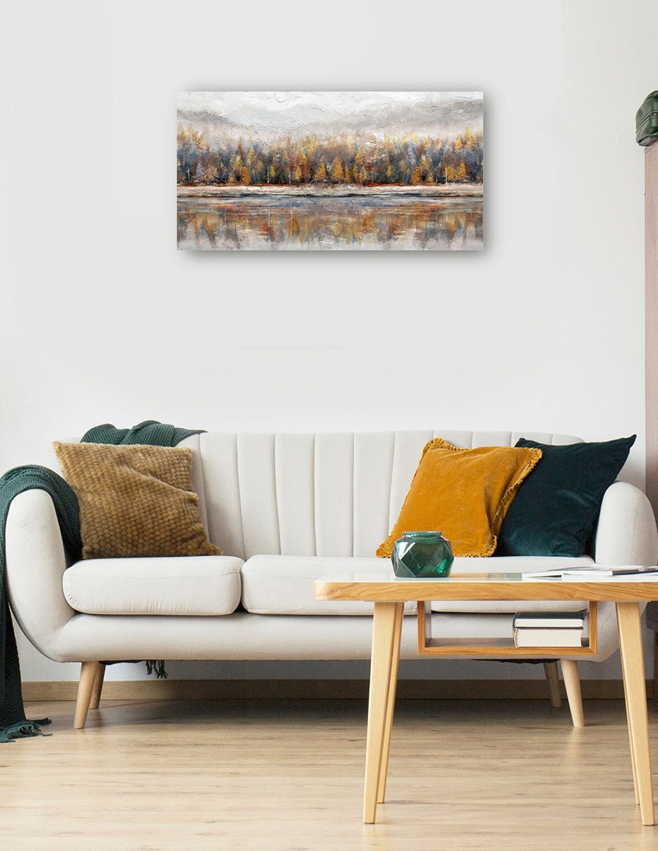 Cuadro decorativo Hora Dorada Ii técnica mixta Lagos 5