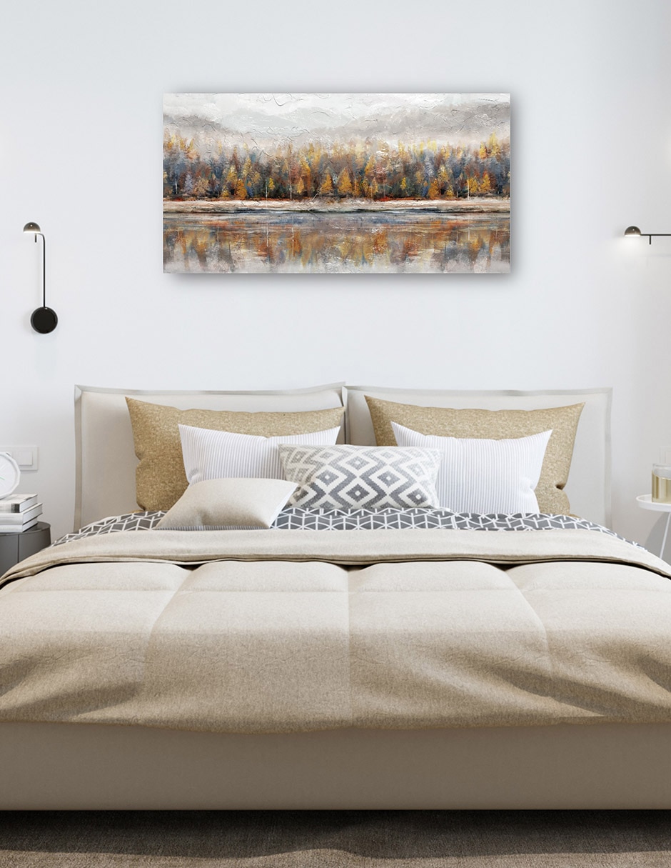 Cuadro decorativo Hora Dorada Ii técnica mixta Lagos 6