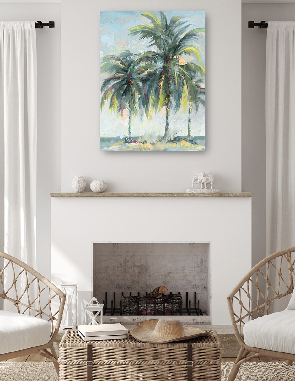 Cuadro decorativo Isla De Los Sueños Retrato Rec técnica mixta Palmeras 4