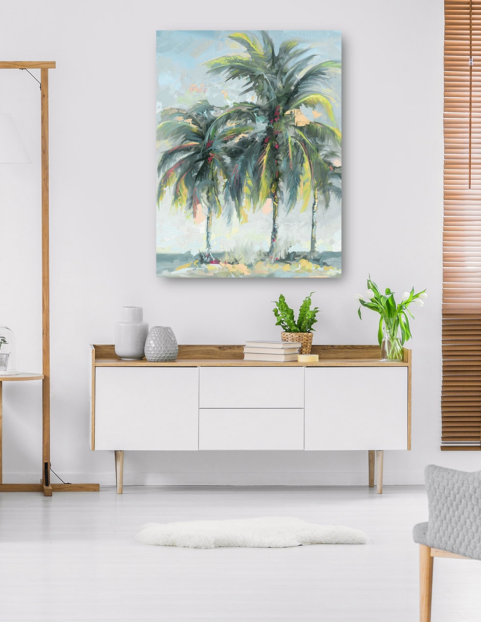 Cuadro decorativo Isla De Los Sueños Retrato Rec técnica mixta Palmeras 6
