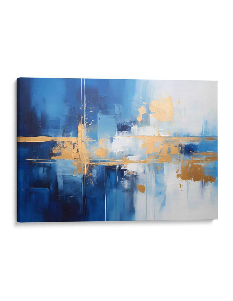 Cuadro decorativo Canvas Lab Abstracto azul dorado por Obed Pereyra