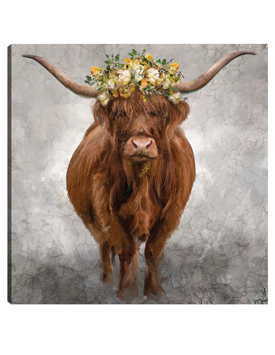 Cuadro decorativo Lady Longhorn técnica mixta Animales Domésticos Cuadro decorativo Lady Longhorn técnica mixta Animales Domésticos