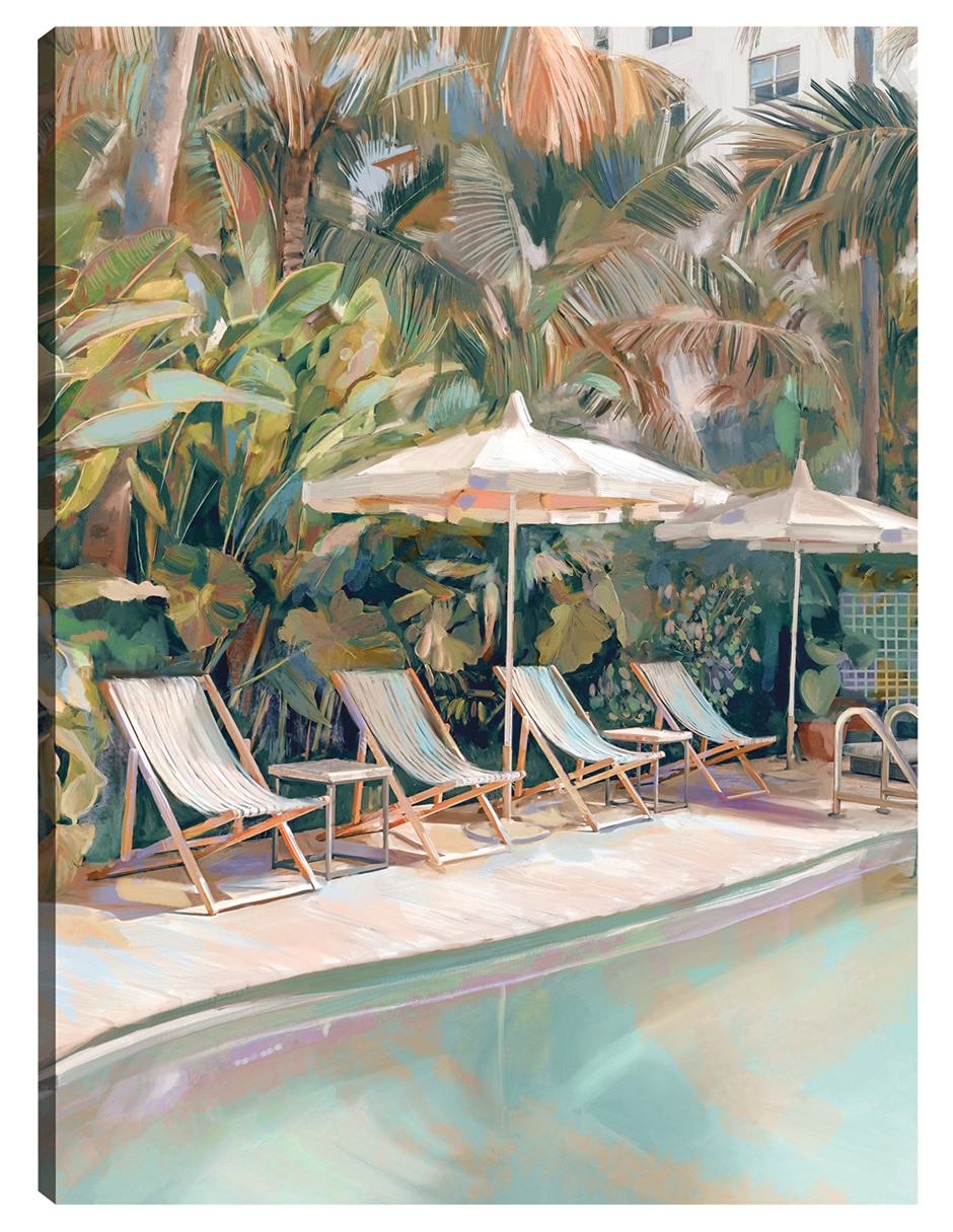 Cuadro decorativo Junto A La Piscina técnica mixta Lugares Cuadro decorativo Junto A La Piscina técnica mixta Lugares