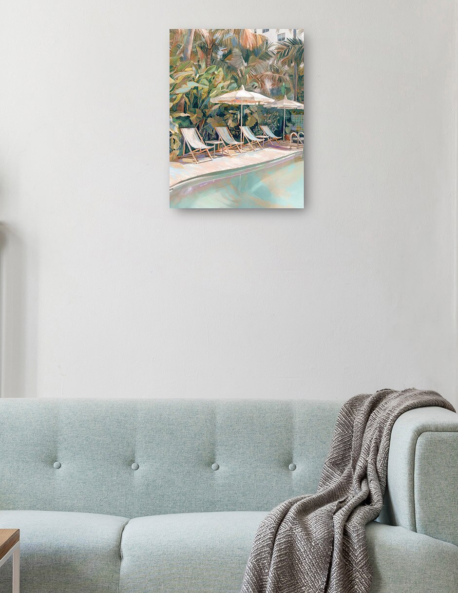 Cuadro decorativo Junto A La Piscina técnica mixta Lugares 2
