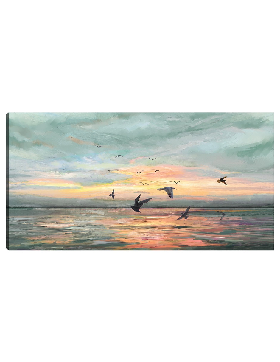 Cuadro decorativo Vuelo Al Amanecer técnica mixta Crepúsculo