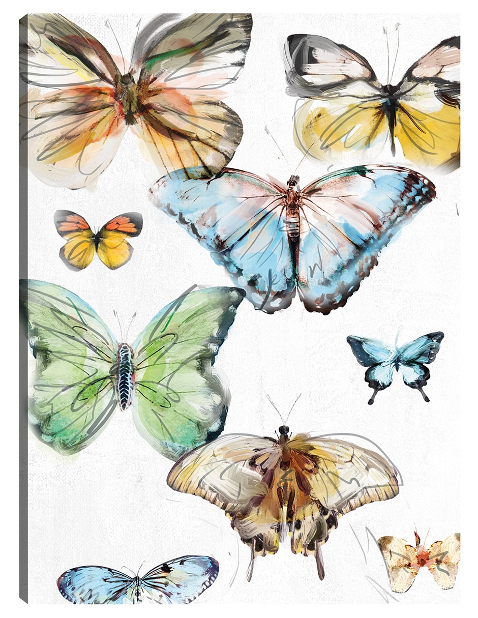 Cuadro decorativo Los Papillons I técnica mixta Vida Silvestre Cuadro decorativo Los Papillons I técnica mixta Vida Silvestre