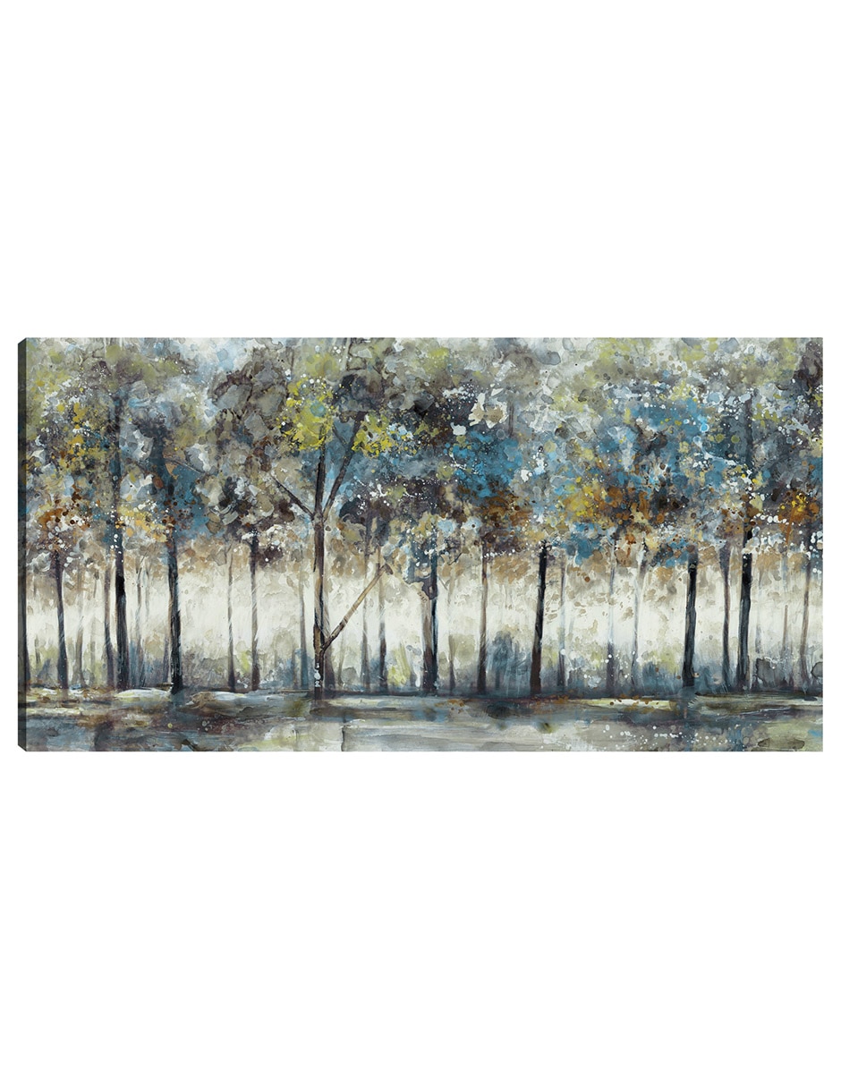 Cuadro decorativo Línea De Árboles I Blues técnica mixta Bosques
