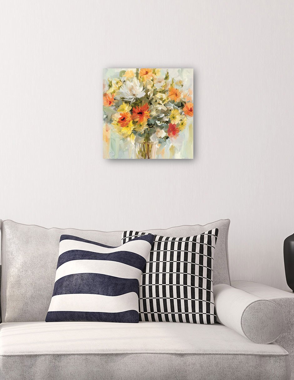 Cuadro decorativo Mason Jarra Flores técnica mixta Floreros 4