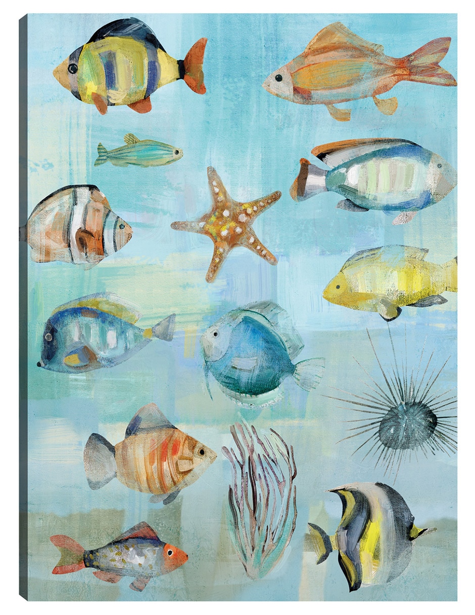 Cuadro decorativo Mares Simples Ii técnica mixta Animales Marinos