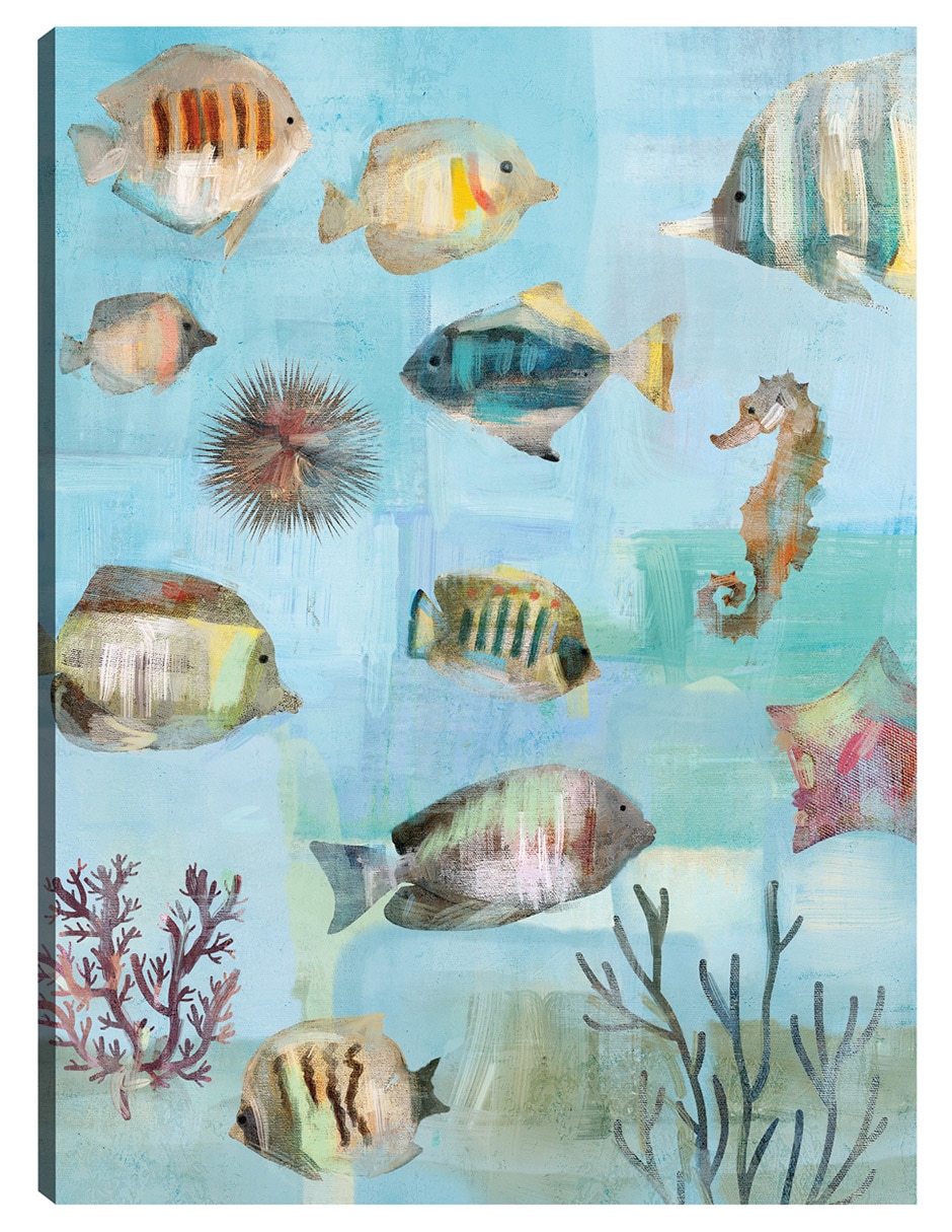 Cuadro decorativo Mares Simples I técnica mixta Animales Marinos