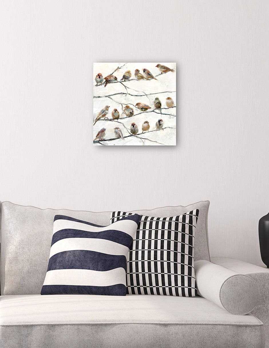 Cuadro decorativo Pájaros Del Mismo Plumaje técnica mixta Aves Silvestres 4