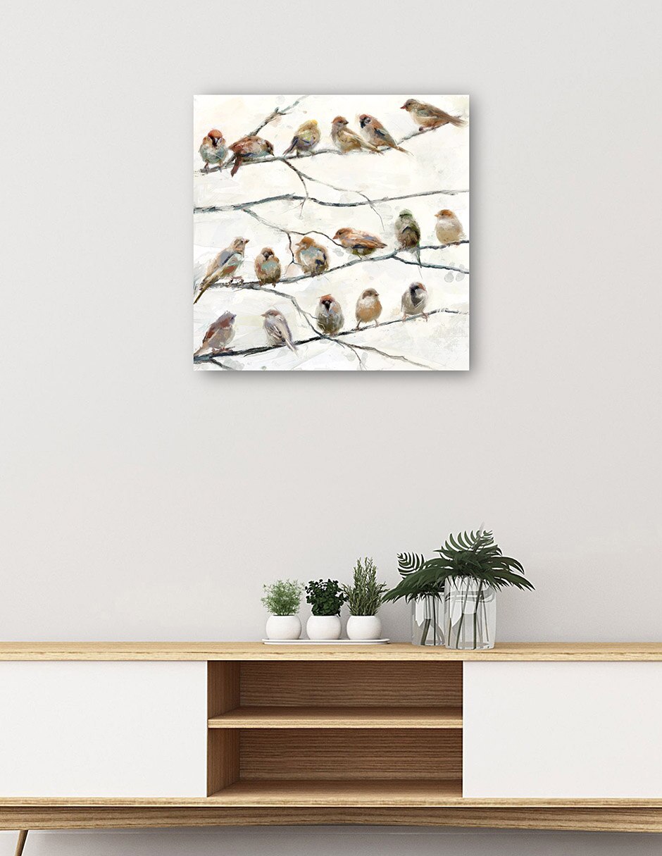 Cuadro decorativo Pájaros Del Mismo Plumaje técnica mixta Aves Silvestres 5
