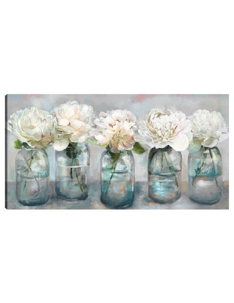Cuadro decorativo Peonías Recién Recogidas técnica mixta Floreros Cuadro decorativo Peonías Recién Recogidas técnica mixta Floreros
