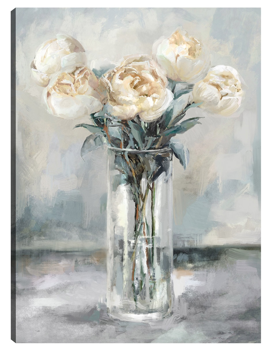 Cuadro decorativo Peonías Preciosas Ii técnica mixta Floreros