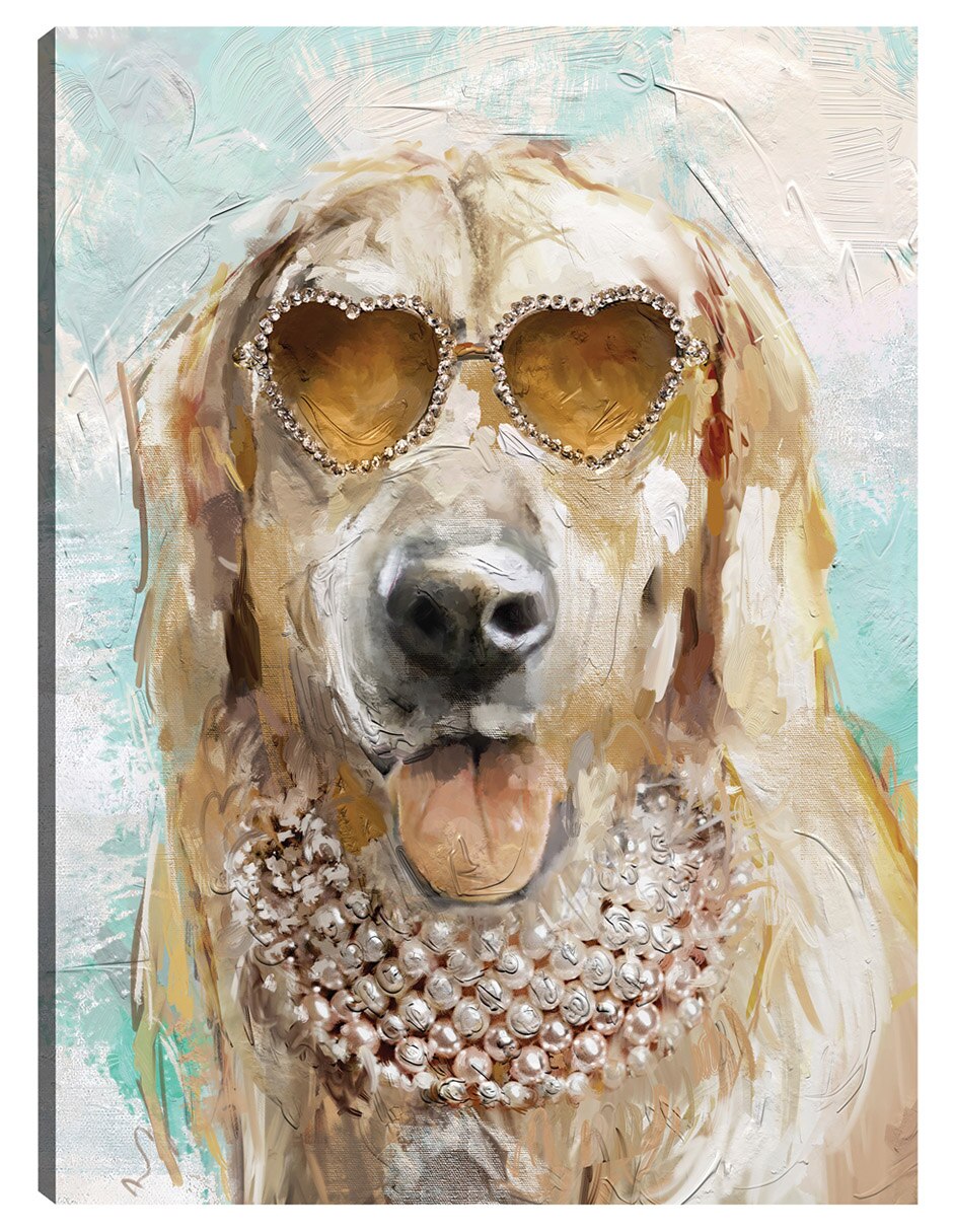 Cuadro decorativo Perrito Divas Ii técnica mixta Animales Domésticos