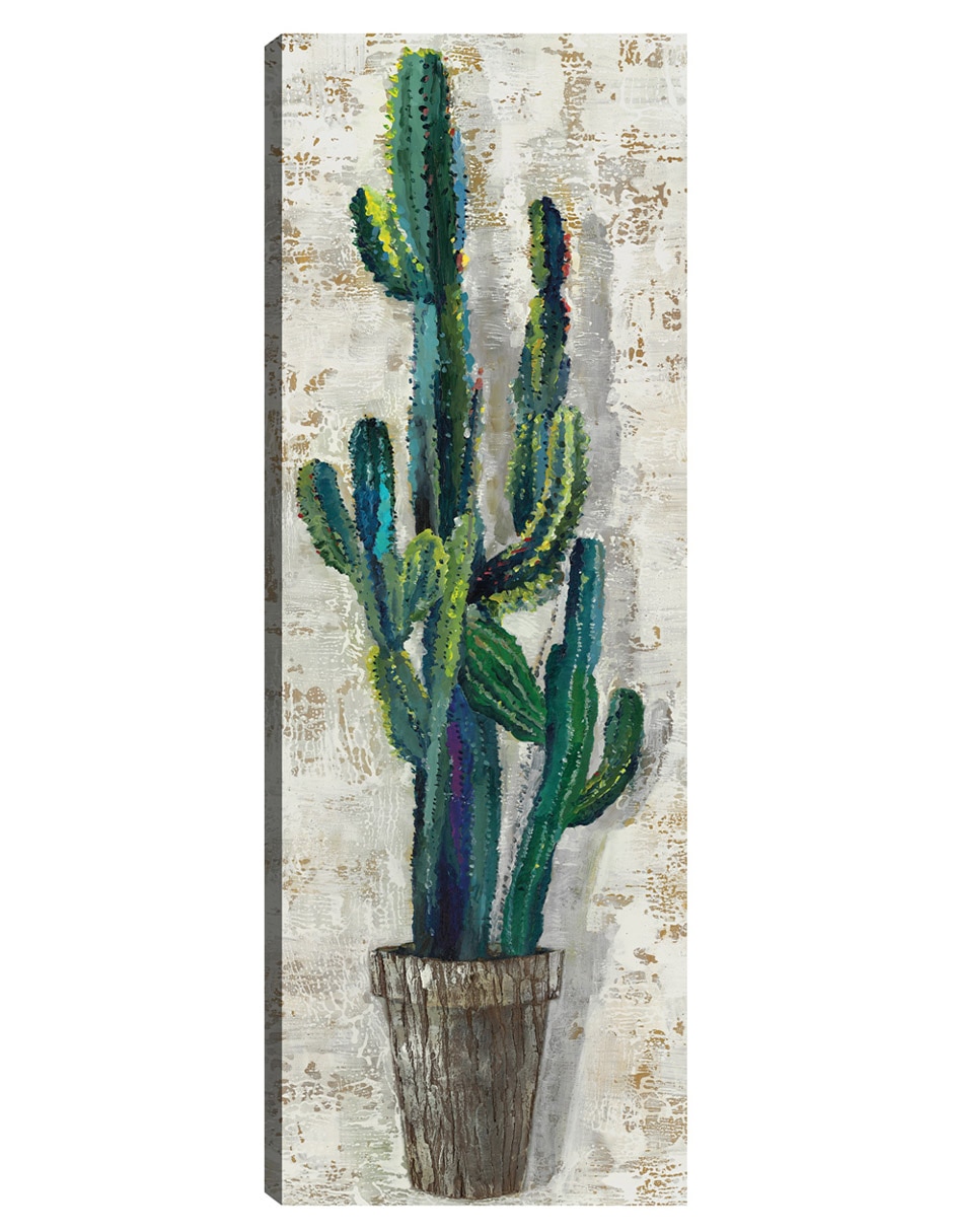 Cuadro decorativo Perfil De Cactus Iii técnica mixta Macetas