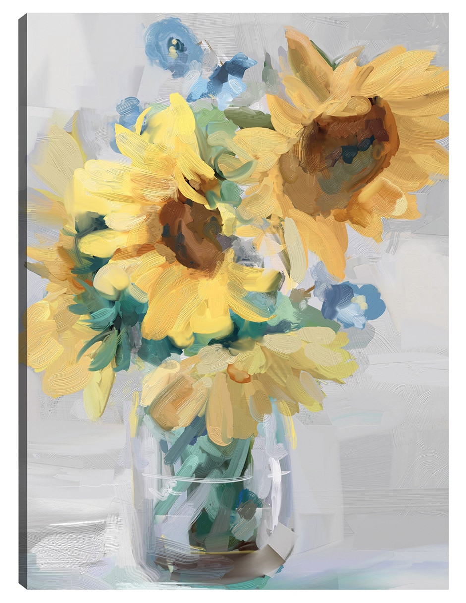 Cuadro decorativo Petite Fleurs Girasoles Ii técnica mixta Girasoles