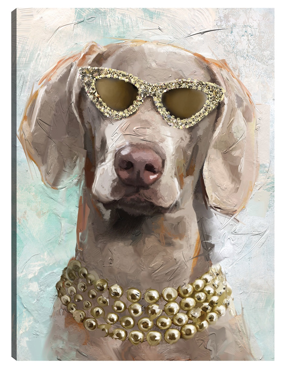 Cuadro decorativo Perrito Divas Iii técnica mixta Animales Domésticos