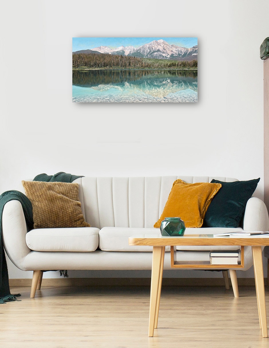 Cuadro decorativo Reflejo Majestuoso técnica mixta Lagos 5