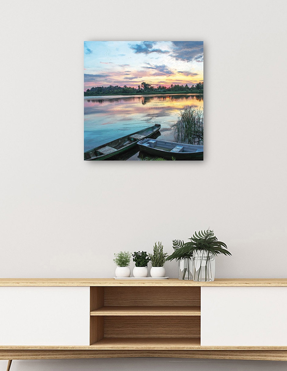 Cuadro decorativo Puesta De Sol Junto Al Lago técnica mixta Lagos 5