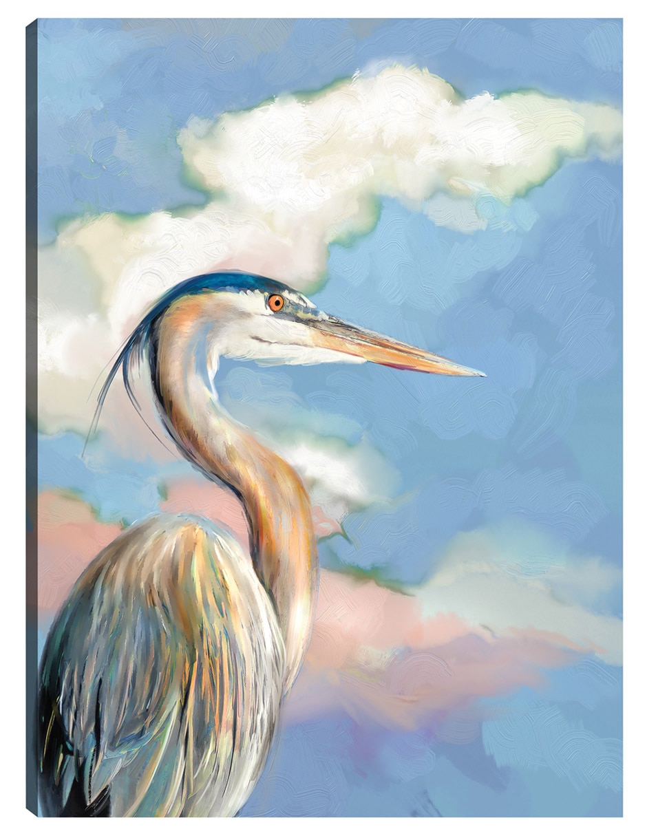 Cuadro decorativo Retrato De Garza técnica mixta Aves Silvestres