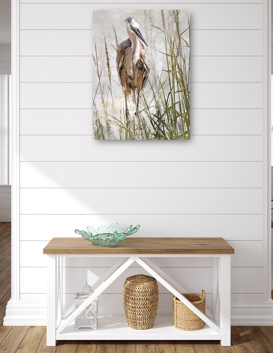 Cuadro decorativo Retrato De Garza Azul técnica mixta Aves Silvestres 4