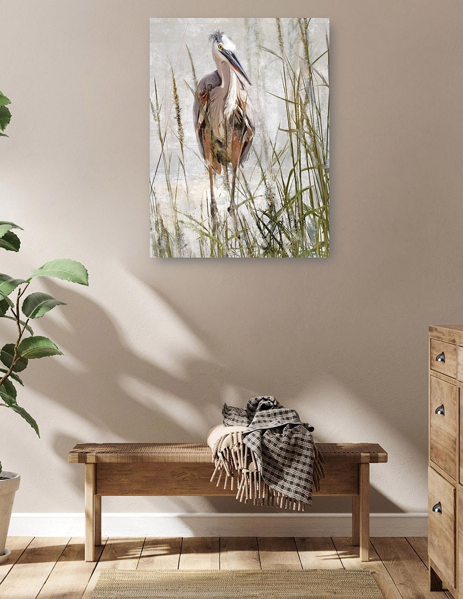 Cuadro decorativo Retrato De Garza Azul técnica mixta Aves Silvestres 5