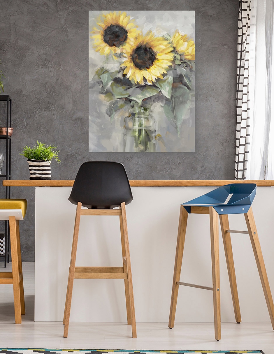 Cuadro decorativo Retrato De Girasol técnica mixta Girasoles 5