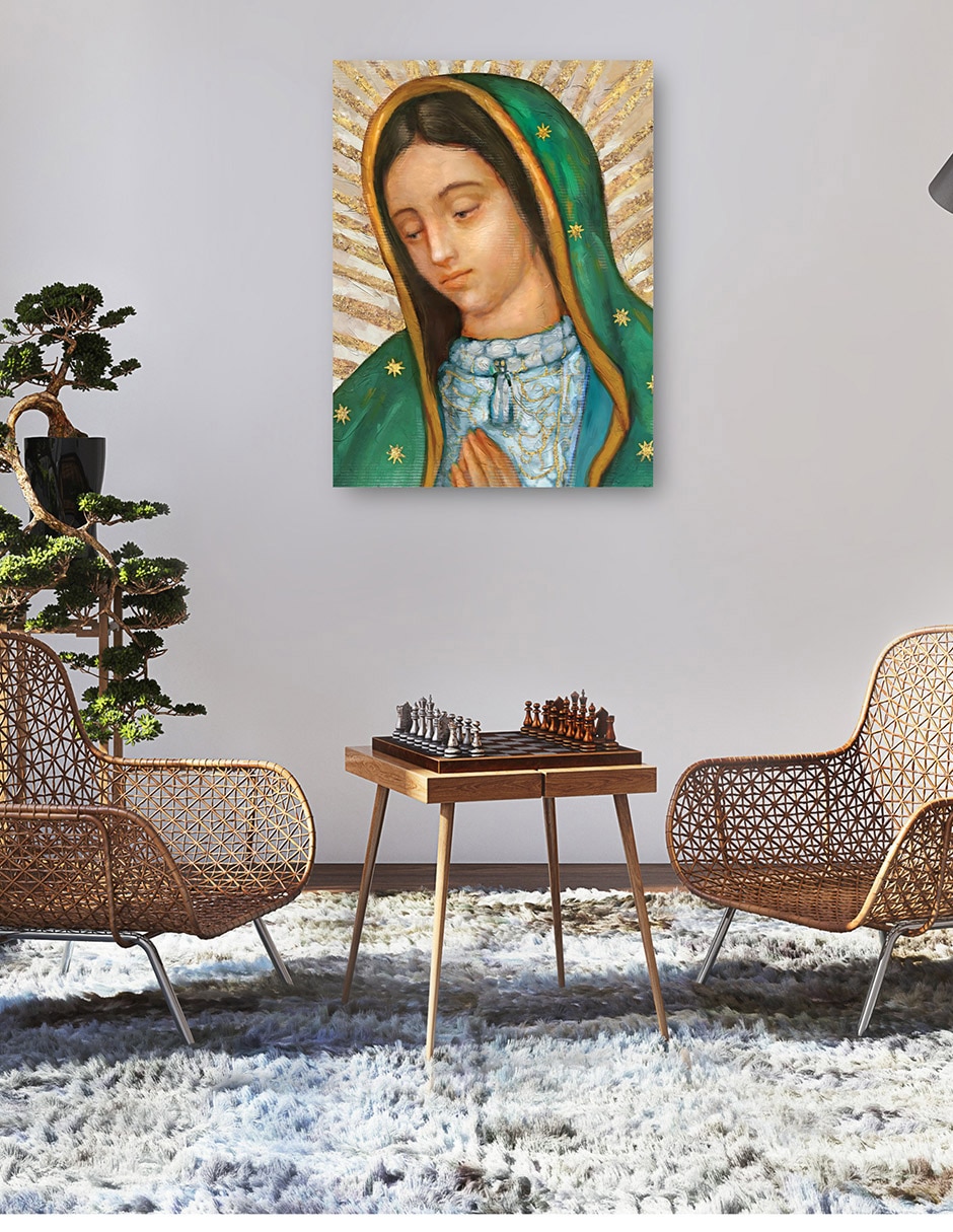 Cuadro decorativo Retrato De Nuestra Señora técnica mixta Vírgenes 5
