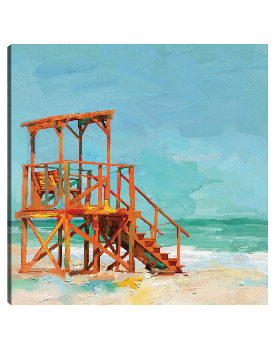 Cuadro decorativo Socorrista técnica mixta Playas Cuadro decorativo Socorrista técnica mixta Playas