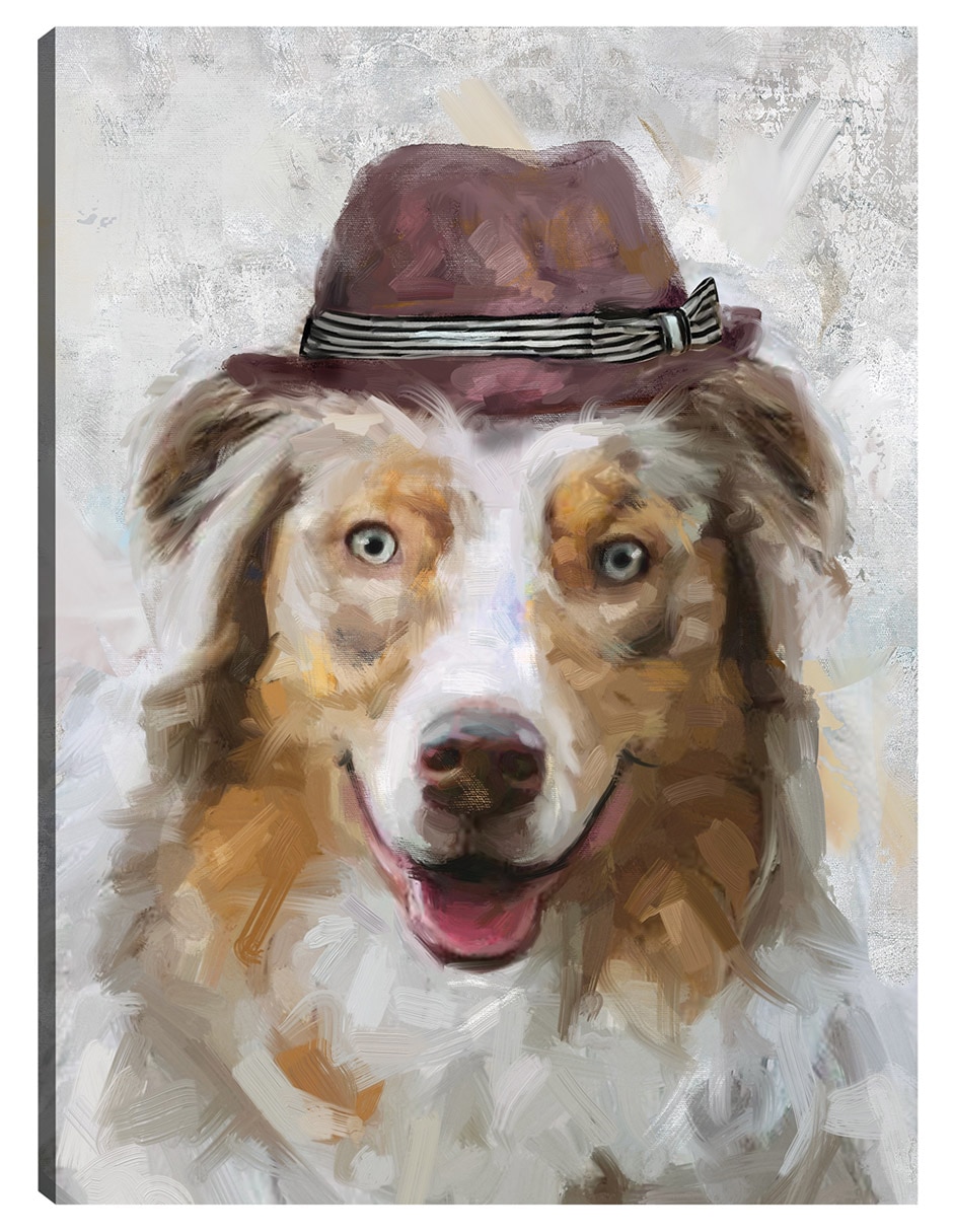 Cuadro decorativo Sombrero Feliz Iv técnica mixta Animales Domésticos