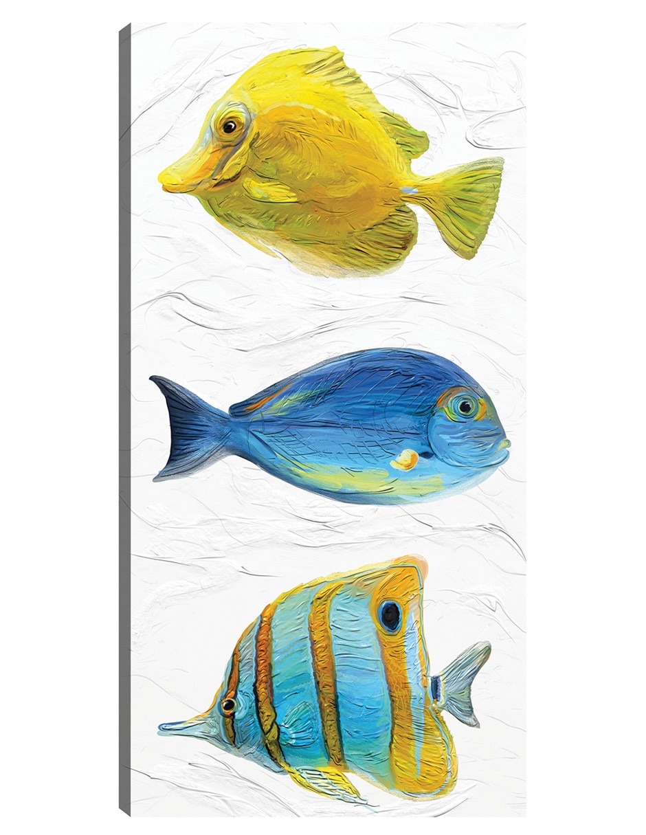 Cuadro decorativo Trío Tropical Ii técnica mixta Animales Marinos Cuadro decorativo Trío Tropical Ii técnica mixta Animales Marinos