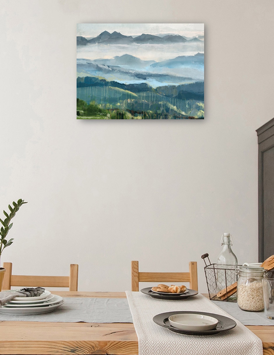 Cuadro decorativo Vista De La Montaña Brumosa técnica mixta Lagos 4