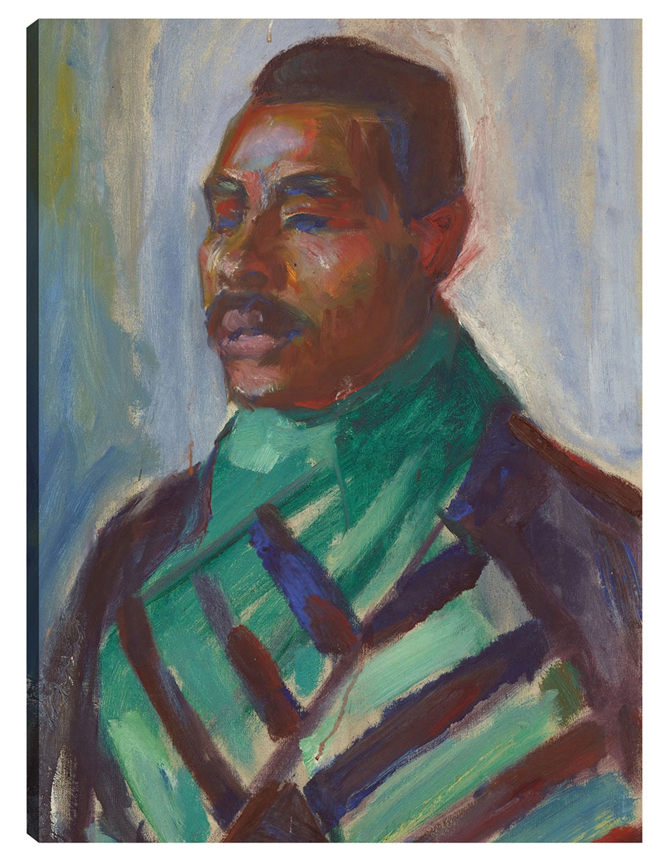 Cuadro decorativo Africano Con Pañuelo Verde (1916) técnica mixta Retratos Cuadro decorativo Africano Con Pañuelo Verde (1916) técnica mixta Retratos