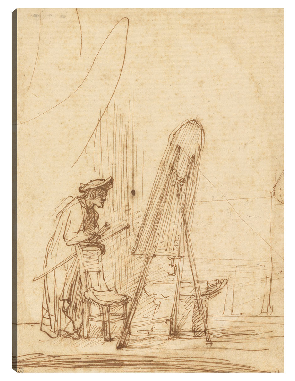Cuadro decorativo Un Artista En Su Estudio (1630) técnica mixta Bocetos